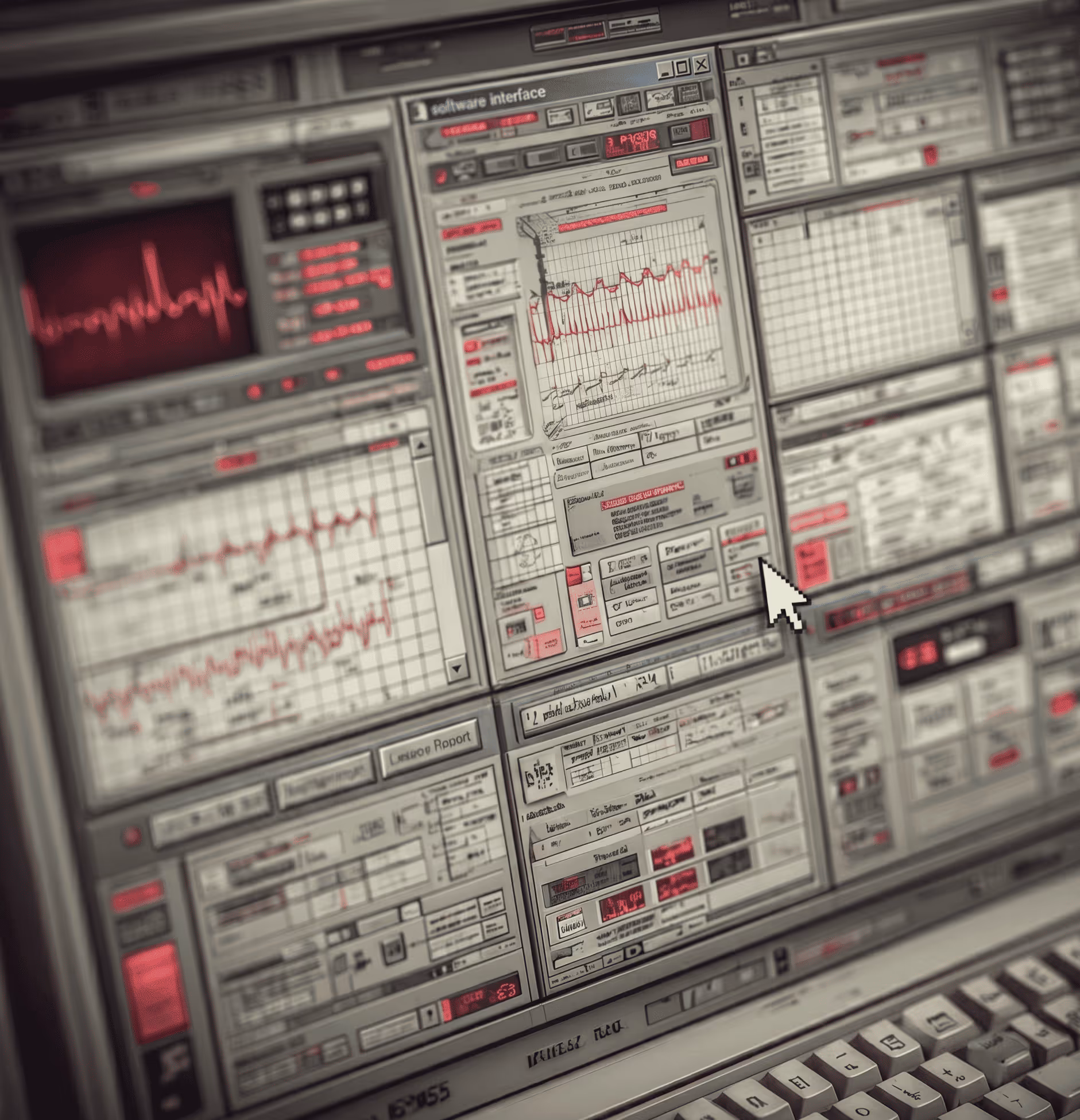 An old computer screen showing ageing medical software